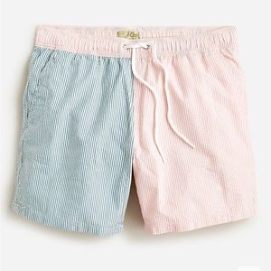 J Crew 6” swim trunk in seersucker